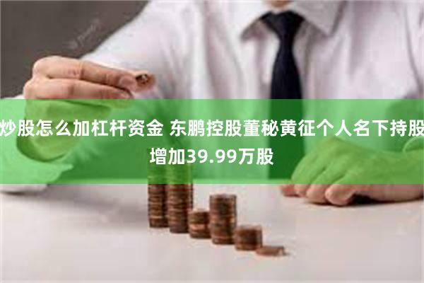 炒股怎么加杠杆资金 东鹏控股董秘黄征个人名下持股增加39.99万股