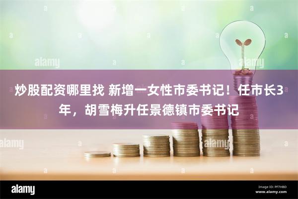 炒股配资哪里找 新增一女性市委书记！任市长3年，胡雪梅升任景德镇市委书记