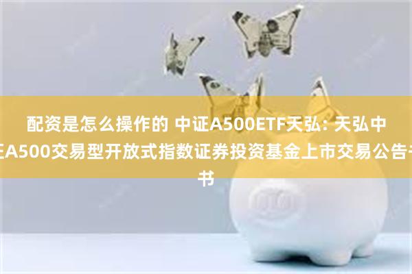 配资是怎么操作的 中证A500ETF天弘: 天弘中证A500交易型开放式指数证券投资基金上市交易公告书