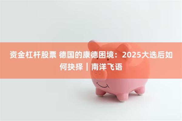 资金杠杆股票 德国的康德困境：2025大选后如何抉择︱南洋飞语